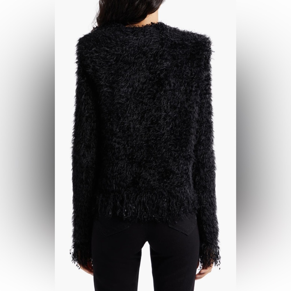 L’AGENCE Azure Textured Cardigan Blazer Black Open Front NWT Size M - Picture 11 of 15